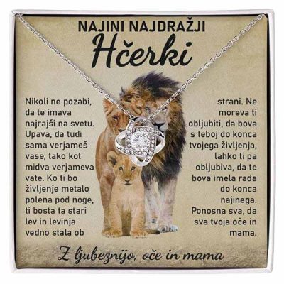 To My Dearest Daughters - 14K White Gold Necklace with Zircons NAMI