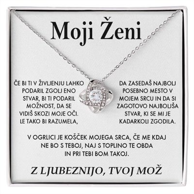 To my wife - 14K white gold necklace with zircons STELLA