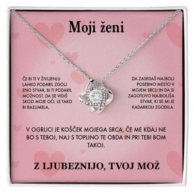 To my wife - 14k white gold pendant (gold plated, over stainless steel) and stainless steel necklace HONEY