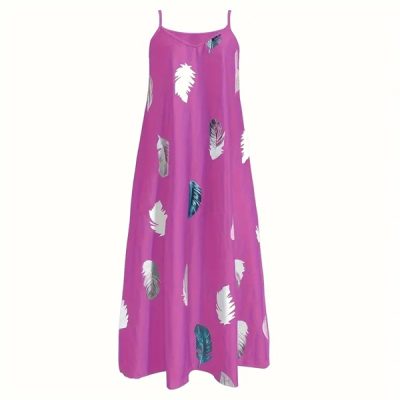 Feather Print Maxi Dress | FEATHERMAXI