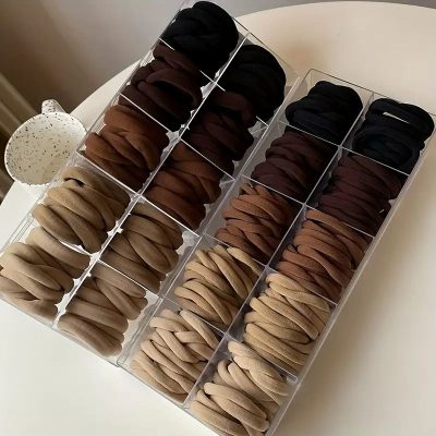 50-Pack Solid Color Elastic Hair Ties | ELASTITKE