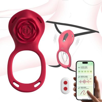 Wearable Rose Vibrator for Women – Couples Connect App + Remote, Hands-Free Clitoral Stimulation, Long Distance Play, Body-Safe Silicone, Discreet Packaging | AMORA
