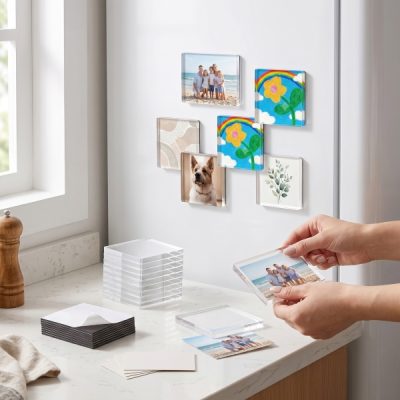 Clear photo fridge magnets | MAGNITEK